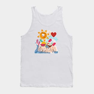 I Love Summer Sun Ocean Tank Top